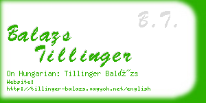 balazs tillinger business card